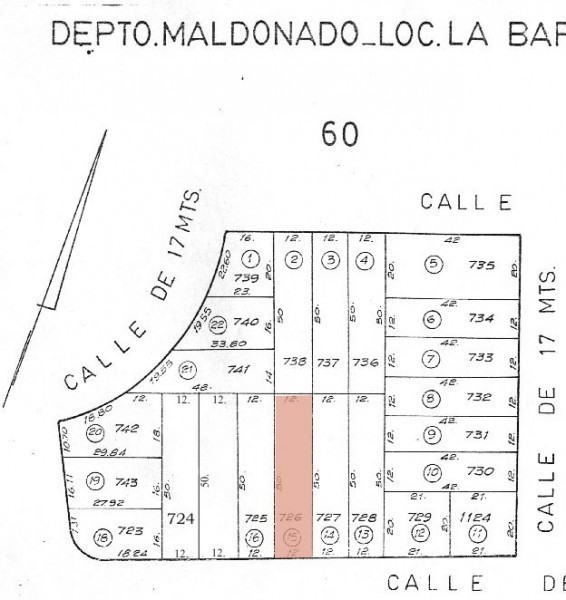 Lote en venta a 3 cuadras del mar en Montoya, La Barra.