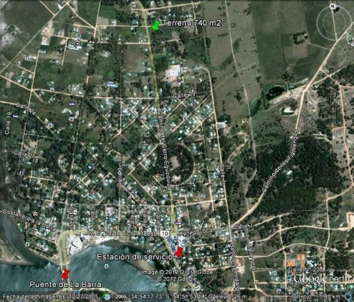 lote en venta super bien ubicado sobre Camino Eguzquiza, El Tesoro, La Barra.