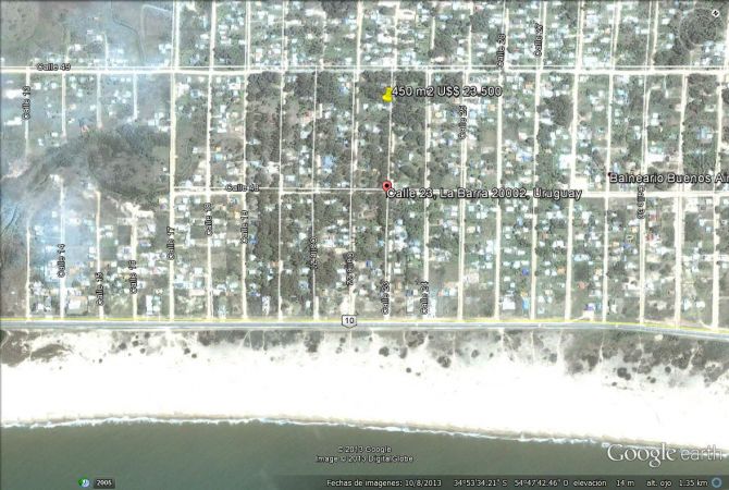 Terreno en venta en Balneario Buenos Aires.