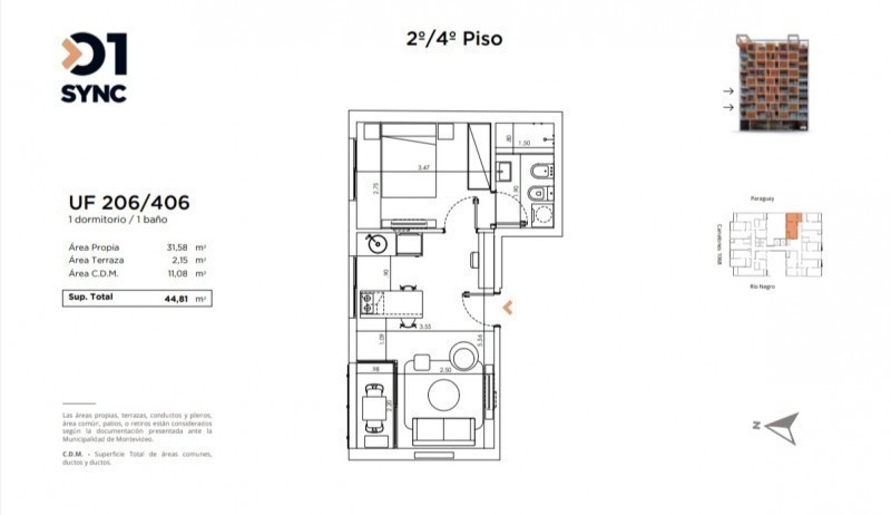 Apartamento de un dormitorio en centro, Ideal Inversión!! Entrega Diciembre 2023 