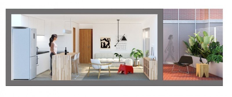 Lindo monoambiente en pozo planta baja con patio privado