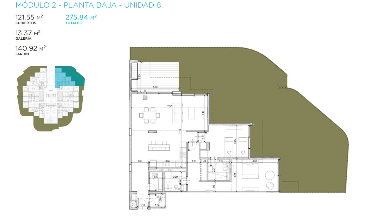 Departamento de 3 dormitorios en Manantiales