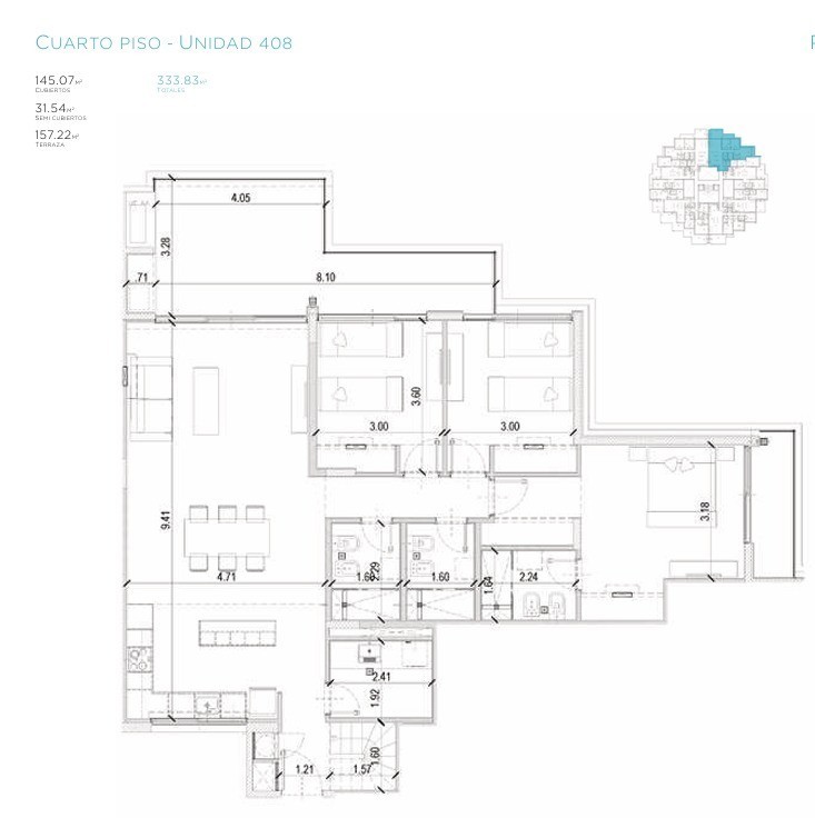 Departamento de 3 dormitorios en Manantiales