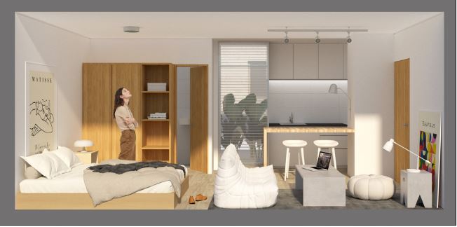 Lindo monoambiente en pozo planta baja con patio privado